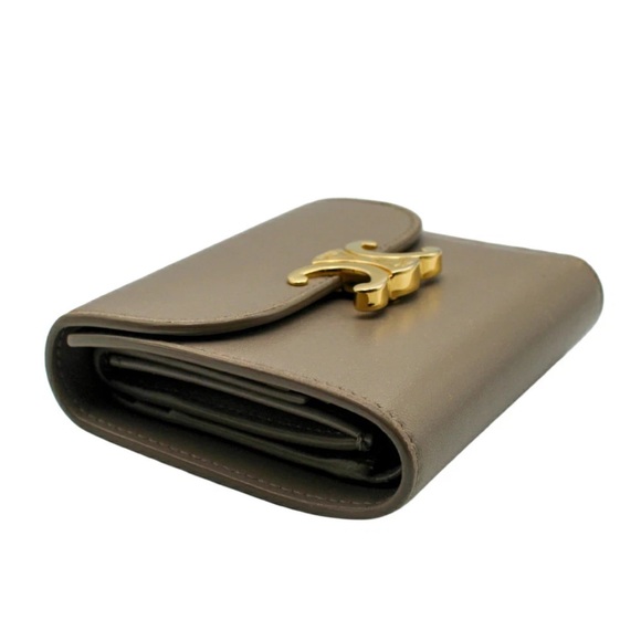 Celine Gray Wallet with Gold Accent - Picture 3 of 13